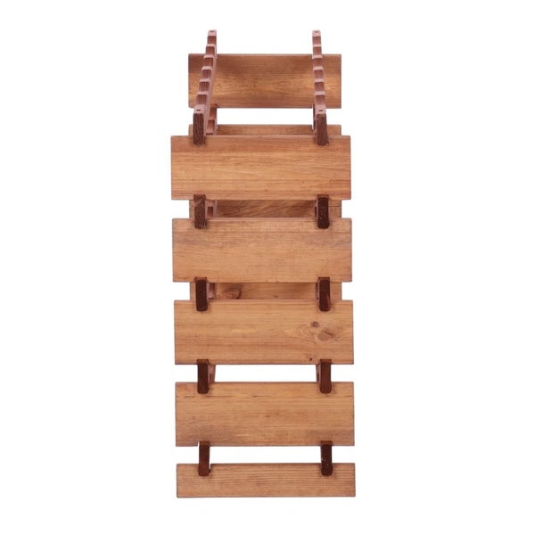 Weinregal VINOTECA FLEX PRO HxBxT 65x65x28cm 30 Flaschen auf 5 Ebenen Massives Kiefernholz Braun geölt