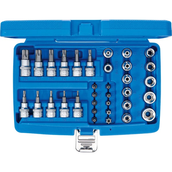 BGS Bit- und Steckschlüsseleinsatz-Satz 10 mm (3/8) T-Profil (für Torx) 34tlg. - 5021