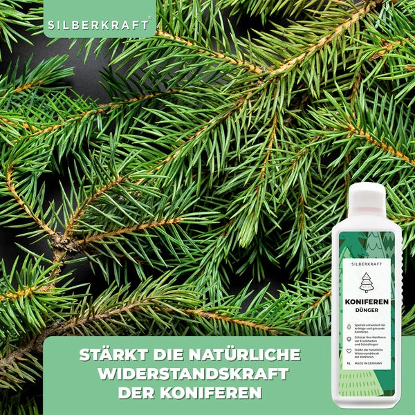 SILBERKRAFT Koniferen Dünger – Für Thuja & Co. – NPK Flüssigdünger – 1 Liter