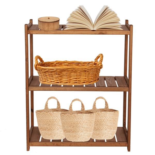 PROREGAL Holzregal SPREEWALD HxBxT 86x70x33cm 3 Ebenen Massives Kiefernholz Braun geölt