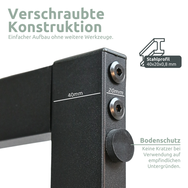 holz4home Kaminholzregal 100x25x40 cm aus Metall Schwarz inkl. Ofenhandschuh