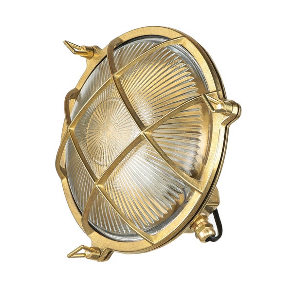 Runde Aussenleuchte mit Schutzgitter