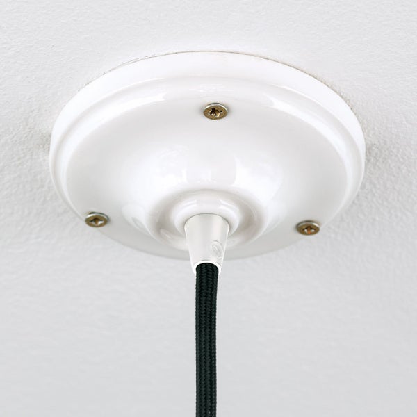 Deckenbaldachin aus Keramik – mit Zugentlastung<br /> Ø 105 mm Weiß