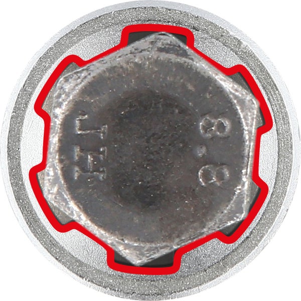 Schraubenkopf mit roter Markierung