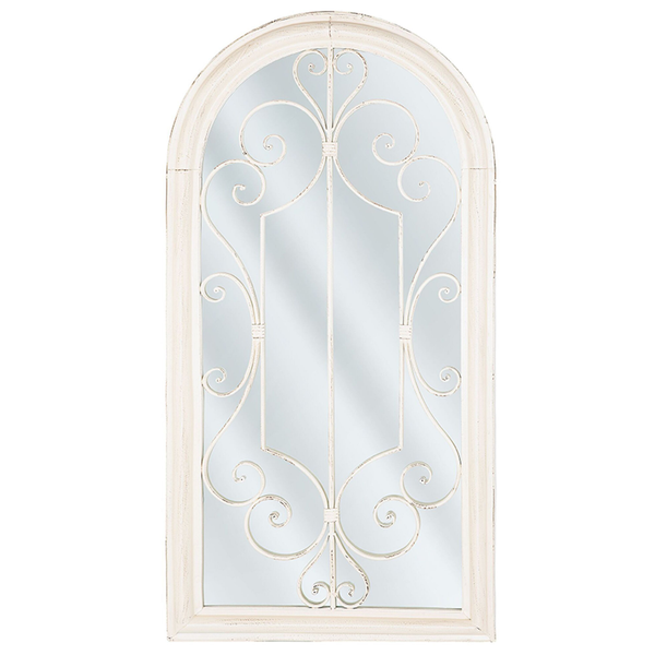Wandspiegel CAMPEL 49 cm 97 cm Metall Creme