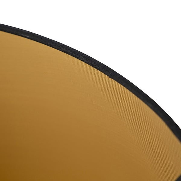 Baumwolllampenschirm schwarz 40/45/25 mit goldener Innenseite