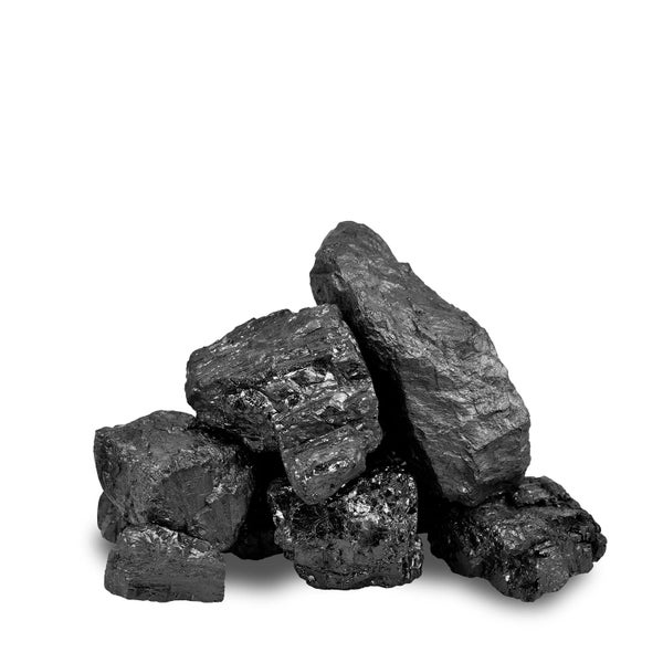 Ein Haufen aus grobem Steinkohle Brennmaterial für Kaminöfen