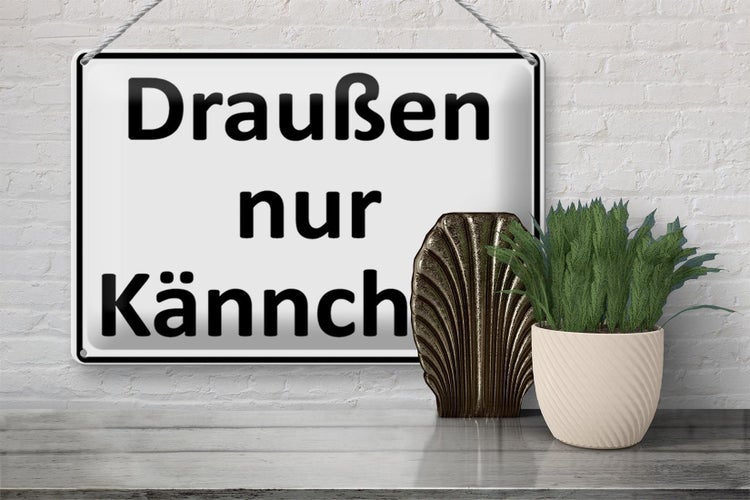 Blechschild Spruch 30x20cm Draußen nur Kännchen