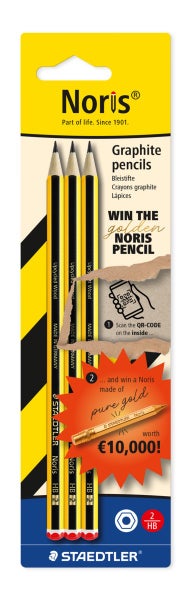 Dreierpack Staedtler Noris Bleistifte mit Härtegrad HB in Originalverpackung inklusive Gewinnspielhinweis