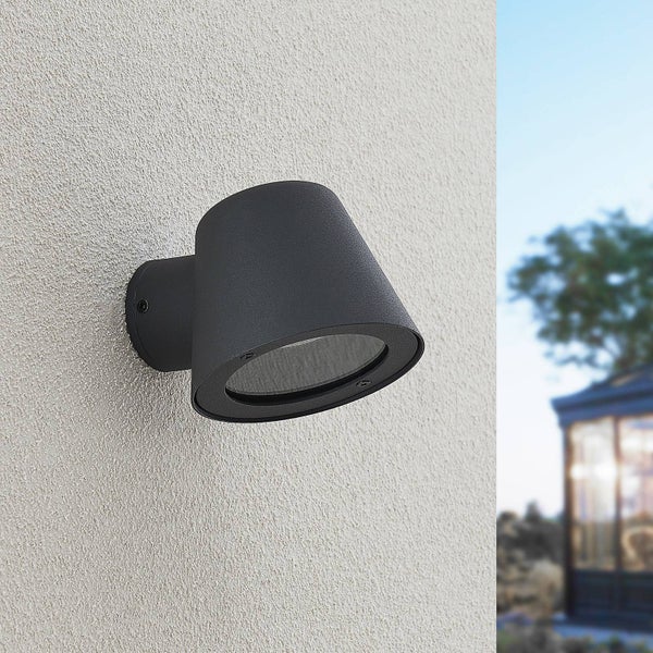 Lindby Wandleuchte außen Ileyna (spritzwassergeschützt (Modern) in Schwarz aus Aluminium (1 flammig, GU10) - Außenwandleuchten Wandlampe Led Außenlampe Outdoor für Außenwand/Hauswand