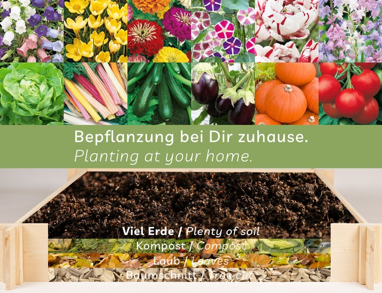 needs&wants® Große Hochbeet-Umrandung aus Holz für Garten Terrasse, Pflanzbeet Bausatz XL quadratisch, Blumenbeet Kräuterbeet Beetumrandung niedrig deko, braun