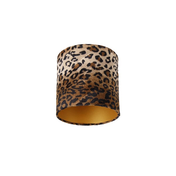 Velours Lampenschirm Leopard Design 20/20/20 Gold innen