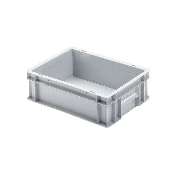 PROREGAL SuperSparSet 10x Eurobehälter mit Geschlossenem Griff und Auflagedeckel HxBxT 12 x 30 x 40 cm 11 Liter Grau Eurobox Transportbox