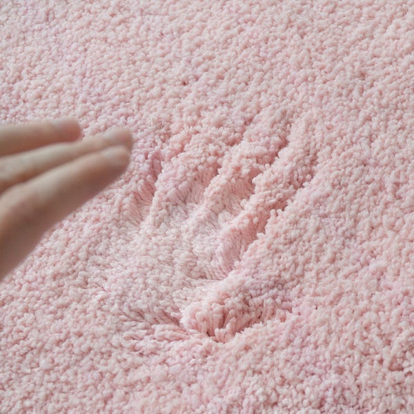 FLOORDIREKT Badematte Sky Soft - Reckteckig - Rutschhemmende Rückseite - Rosa - 70 x 120 cm