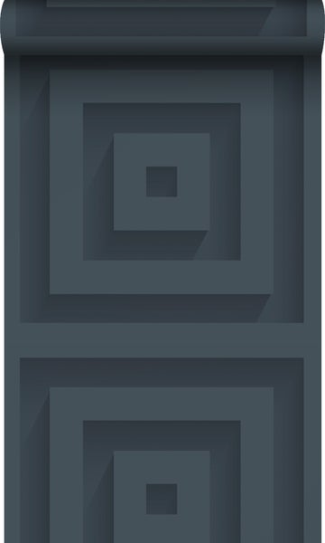 Origin Wallcoverings Tapete 3D-Quadrate Dunkelblau - 50 x 900 cm - 347975