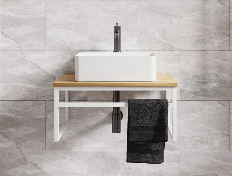 2-tlg. Waschplatz Waschtisch Waschbecken Bitila 60