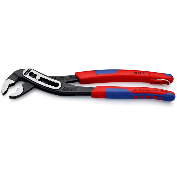 Knipex Alligator® mit Befestigungsöse schwarz atramentiert, mit schlanken Mehrkomponenten-Hüllen, mit integrierter Befestigungsöse zum Anbringen einer Absturzsicherung 250 mm - 8802250TBK