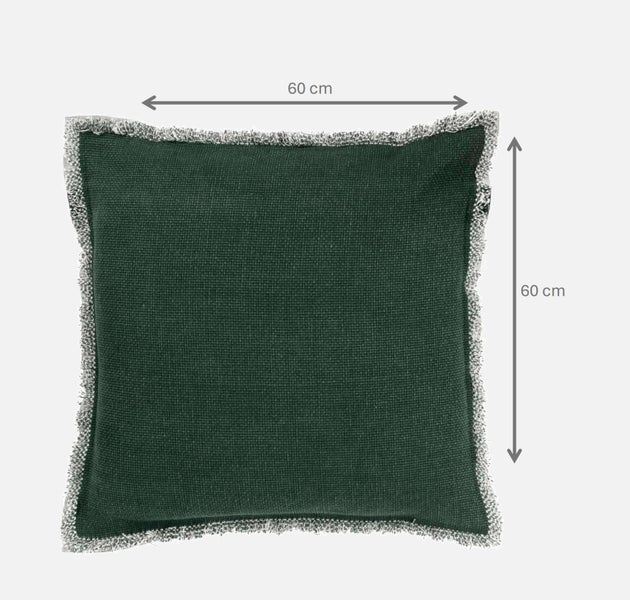 Quadratisches Kissen 60 cm x 60 cm mit Fransen