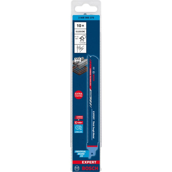 Bosch 10x Expert Thick Tough Metal S 1155 CHC Säbelsägeblatt - 2608900370