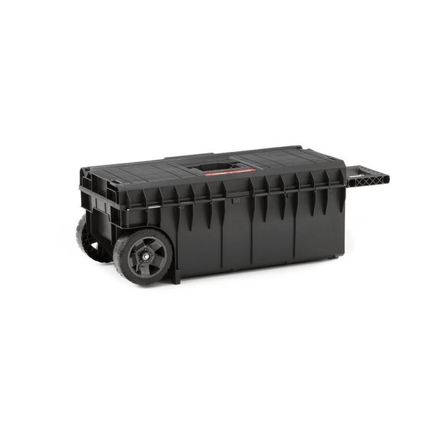 PROREGAL QBRICK Werkzeugkoffer One mit Räder HxBxT 24,5 x 63,5 x 23 cm 50 Liter Mit Klemmverschlüsse Traglast 120kg Mit 2 Gummiräder Metall Schwarz