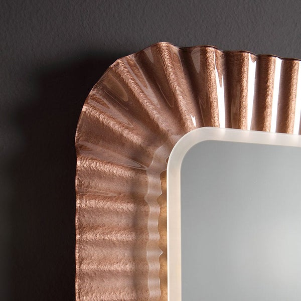 LED-Spiegel mit geschmolzener Glasrahmen in Wellenform Bronze 94x68 cm