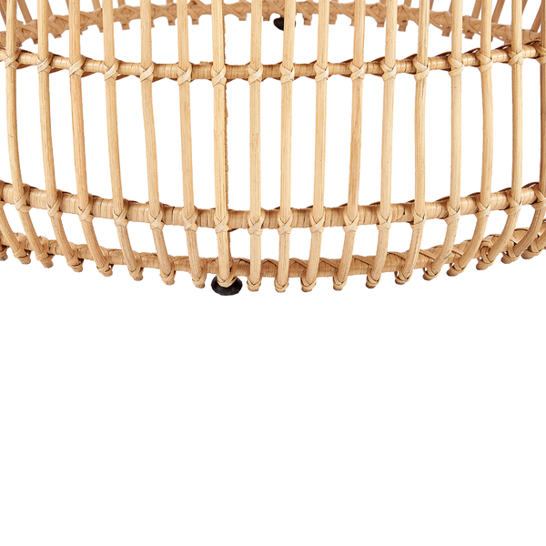 Runder Lampenschirm aus geflochtenem Rattan in Gitteroptik
