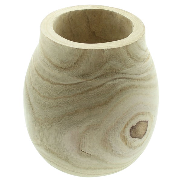 FRANK FLECHTWAREN | Dekovase Wood, HOLZ, ca. Ø 21 x 24 cm