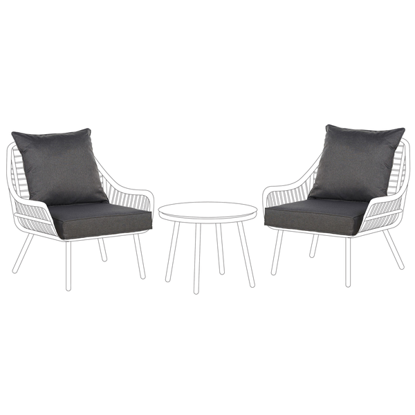 Outdoor Kissenbezug Set LAURETO Dunkelgrau