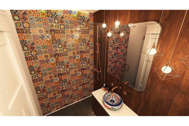 Fliesen mit verschiedenen Mustern