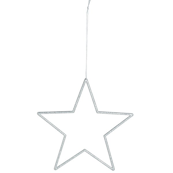 Silberner Stern als Christbaumschmuck