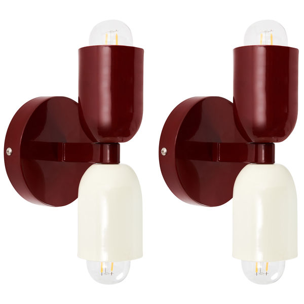 Wandlampe 2er Set TOPI Metall Rot