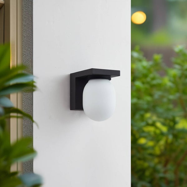 Lucande Wandleuchte außen Ovaali (Modern) in Schwarz aus Aluminium (1 flammig, E27) - Außenwandleuchten Wandlampe Led Außenlampe Outdoor für Außenwand/Hauswand Haus Terrasse & Balkon