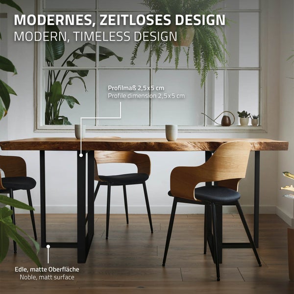 ML-Design 2er Set Tischgestell B60xH72 cm in T-Form, Metall, Schwarz, Industrial-Design,  Kufengestell für Esstische & Schreibtische, Tischbeine Tischkufen Tischuntergestell Möbelfüße für DIY-Projekte