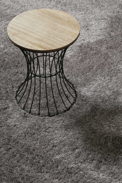 Teppich Rund Hellgrau Hochflor  Flavio Homie Living 200 cm rund