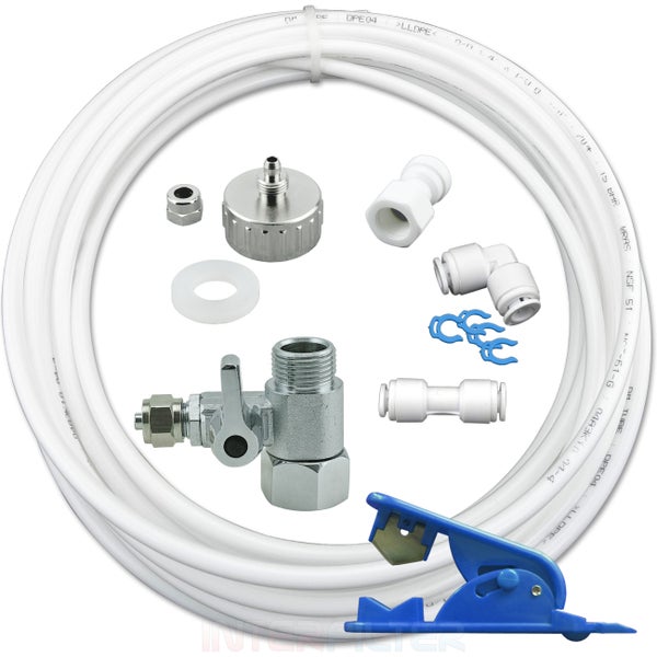 Anschlussset fuer Wasserfilter mit Schlauch Eckventil und Zubehoer