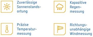 Theben 1409207 Meteodata 140 S KNX Wetterstation mit automatischer Sonnenstandsnachführung zur wetterabhängigen Jalousien- und Sonnenschutzsteuerung