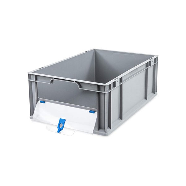 PROREGAL Eurobox NextGen Insight Cover HxBxT 22 x 40 x 60 44 Liter Niedrig/Blau Eurobehälter Transportbox
