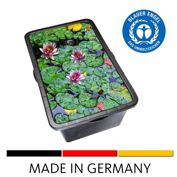 BigDean 3x Mörtelkasten 65 Liter Eckig Miniteich Baueimer - 75 x 40 x 30 cm - Speiswanne Zementwanne Mörtelwanne - Made in Germany - Blauer Engel