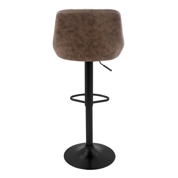 ML-Design Barhocker 4er Set, Bezug aus Kunstleder, Braun, Gepolsterter Barstuhl mit Rückenlehne und Fußstütze, Tresenhocker höhenverstellbar, 360° drehbar, Bistrohocker Hocker Drehstuhl Barstühle