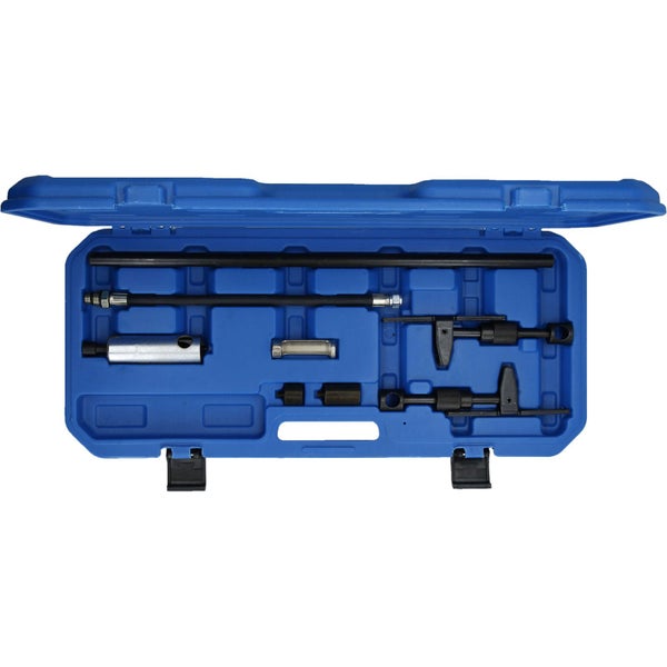 Werkzeugsatz in blauem Kunststoffkoffer für den Heimwerkerbedarf
