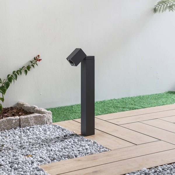 Lindby Außenleuchte Othil (spritzwassergeschützt (Modern) in Alu aus Aluminium (1 flammig, GU10) - Wegeleuchte Pollerleuchte Wegelampe Sockelleuchte