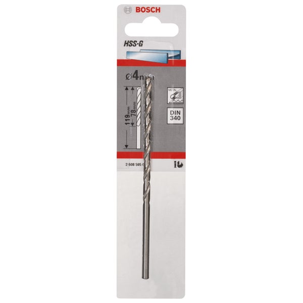 Bosch 1x Metallbohrer HSS-G DIN 340 4 x 78 x 119 mm - 2608595679