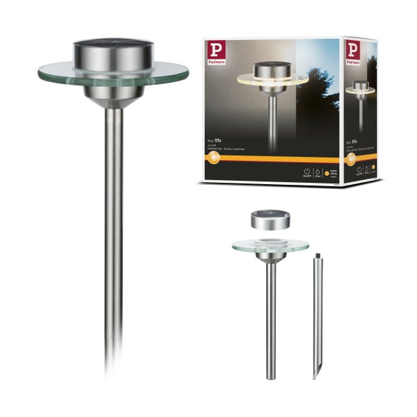 Quadratische Paulmann Lunar LED Deckenleuchte aus Aluminium mit warmweißer Lichtfarbe und Verpackung.