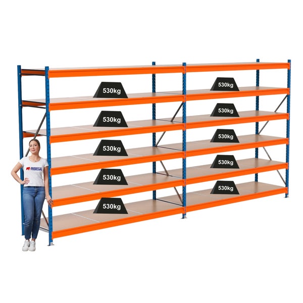 Regalsystem mit mehreren Ebenen, belastbar bis 530 Kilogramm