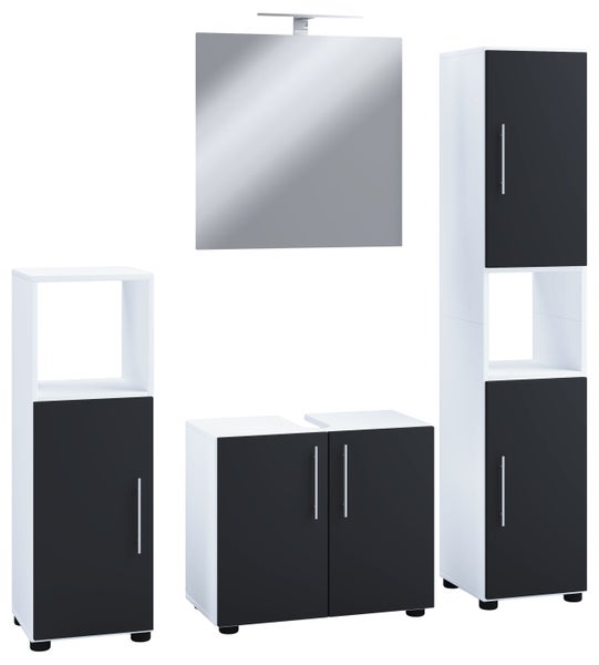 4-tlg. Badmöbel Set Komplett Badschrank Flandu II