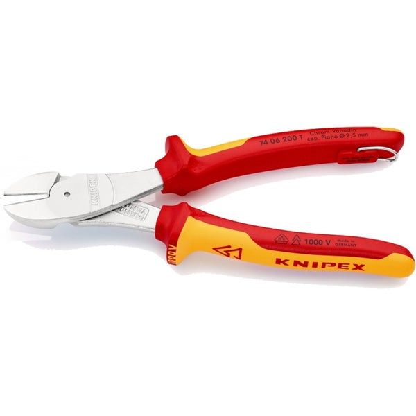 Knipex Kraft-Seitenschneider mit Befestigungsöse - 7406200T