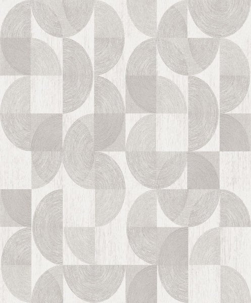 Masureel Tapete geometrisches Motiv Weiß - 53 cm x 10.05 m - 630808