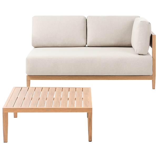 Gartenmöbelset mit Sofa und Couchtisch aus Holz