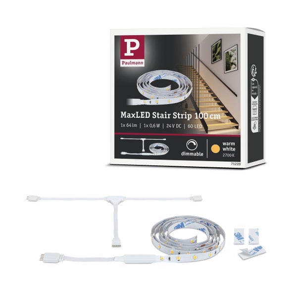 Paulmann MaxLED Stair Strip 100 Zentimeter mit Zubehör und Verpackung