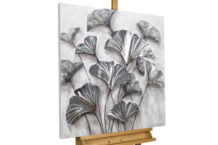 Handgemaltes Gemälde Acrylfarbe 80x80cm Grau